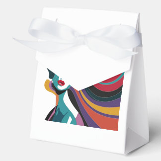 Farbenfrohe Abstrakte Frau mit Flower Hair Art Geschenkschachtel