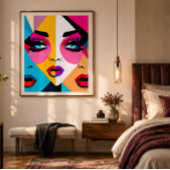 Farbenfrohe Abstrakte Frauen im Pop Kunst Poster