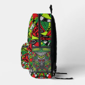 Farbenfrohe Abstrakte Funky Geometric Kaleidoscope Bedruckter Rucksack (Rechts)