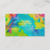 Farbenfrohe Abstrakte Gefärbte Krawatte Muster Visitenkarte (Rückseite)