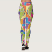 Farbenfrohe abstrakte gemusterte Leggings (Rückseite)