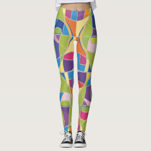 Farbenfrohe abstrakte gemusterte Leggings