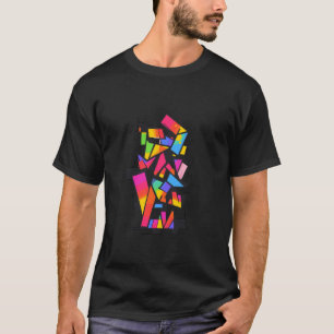 Farbenfrohe Abstrakte Geometrie Art für modernes D T-Shirt