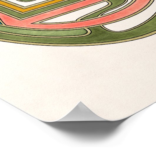 Farbenfrohe Abstrakte Geometrie Butterfly Art Nouv Poster (Ecke)