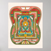 Farbenfrohe Abstrakte Geometrie Butterfly Art Nouv Poster (Vorne)