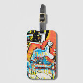 Farbenfrohe Abstrakte Geometrie Gepäckanhänger (Vorderseite Vertikal)