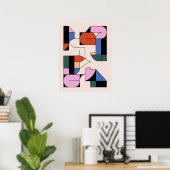 Farbenfrohe Abstrakte Geometrie Moderne Formen Kun Poster (Heimbüro)