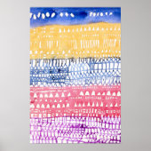 Farbenfrohe Abstrakte Geometrie Poster (Vorne)