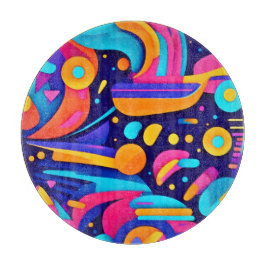 Farbenfrohe Abstrakte geometrische Fusion Schneidebrett