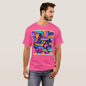 Farbenfrohe Abstrakte geometrische Fusion T-Shirt (Vorne ganz)