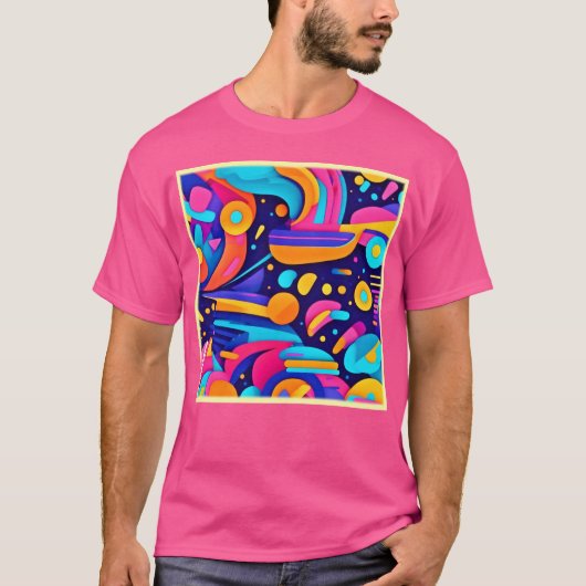Farbenfrohe Abstrakte geometrische Fusion T-Shirt (Vorderseite)