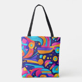 Farbenfrohe Abstrakte geometrische Fusion Tasche (Rückseite)