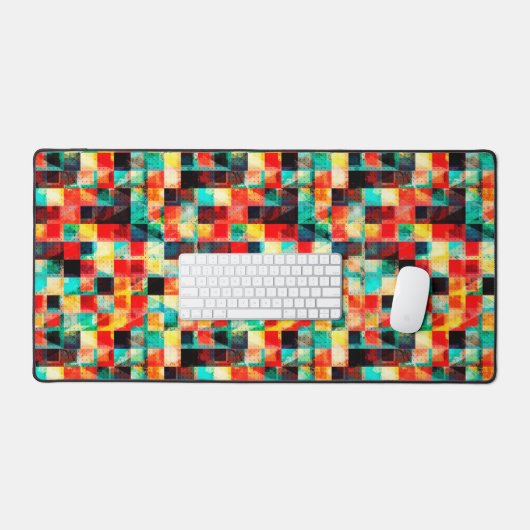 Farbenfrohe abstrakte geomtric-Lichtelementgestalt Schreibtischunterlage (Tastatur & Maus)
