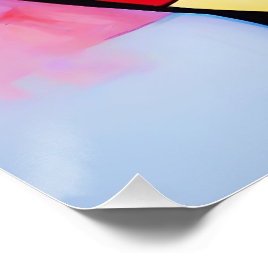 Farbenfrohe Abstrakte Gesichter Kubismus Poster (Ecke)