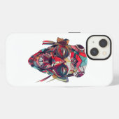 Farbenfrohe Abstrakte Gesichtskunst iPhone Hülle (Rückseite (Horizontal))