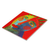 Farbenfrohe Abstrakte Gesichtspainte Fliese (Seite)