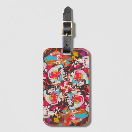 Farbenfrohe, abstrakte Gestaltung der Blumen Gepäckanhänger (Vorderseite Vertikal)
