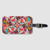 Farbenfrohe, abstrakte Gestaltung der Blumen Gepäckanhänger (Vorderseite (Horizontal))