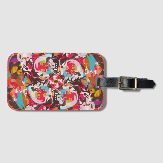 Farbenfrohe, abstrakte Gestaltung der Blumen Gepäckanhänger (Vorderseite (Horizontal))