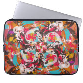 Farbenfrohe, abstrakte Gestaltung der Blumen Laptopschutzhülle (Vorderseite)
