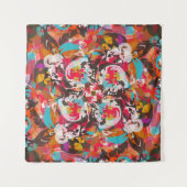 Farbenfrohe, abstrakte Gestaltung der Blumen Wandteppich (Vorderseite)