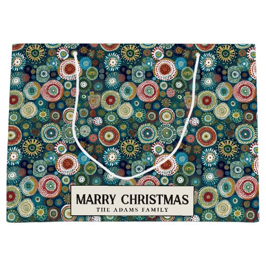 Farbenfrohe Abstrakte Gewohnheit Frohe Weihnachten Große Geschenktüte (Vorderseite)