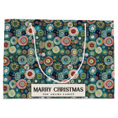 Farbenfrohe Abstrakte Gewohnheit Frohe Weihnachten Große Geschenktüte (Rückseite)