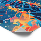 Farbenfrohe Abstrakte Giraffe Art Poster (Ecke)