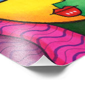 Farbenfrohe Abstrakte Girl Face Fotodruck (Ecke)