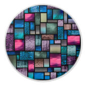 Farbenfrohe Abstrakte Gläser Keramikknauf (Vorderseite)