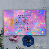 Farbenfrohe Abstrakte Gold Fire Opal Edelstein-Log Visitenkarte