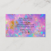 Farbenfrohe Abstrakte Gold Fire Opal Edelstein-Log Visitenkarte (Rückseite)