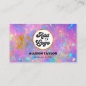 Farbenfrohe Abstrakte Gold Fire Opal Edelstein-Log Visitenkarte (Vorderseite)