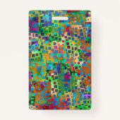 Farbenfrohe Abstrakte Grafische Lächeln hinter ein Ausweis (Rückseite)