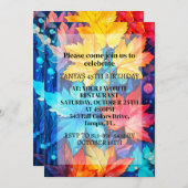 Farbenfrohe Abstrakte Herbstparty Verlassen Geburt Einladung (Vorne/Hinten)