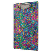 Farbenfrohe Abstrakte Hippie Dynamic Waves Muster Klemmbrett (Links)
