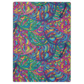 Farbenfrohe Abstrakte Hippie Dynamic Waves Muster Klemmbrett (Rückseite)