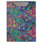Farbenfrohe Abstrakte Hippie Dynamic Waves Muster Klemmbrett (Vorderseite)