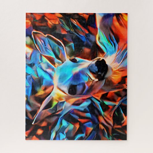 Farbenfrohe Abstrakte Hirsche schwer anstrengend Puzzle (Vertikal)