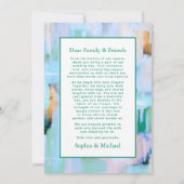 Farbenfrohe Abstrakte Hochzeit Danke Karte Blue Pi (Rückseite)