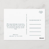 Farbenfrohe Abstrakte Hochzeit Danke Postcard Postkarte (Rückseite)