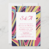 Farbenfrohe Abstrakte Hochzeit Einladung (Vorderseite)