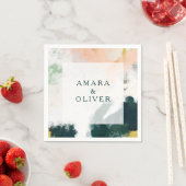 Farbenfrohe Abstrakte Hochzeit Napkins Serviette (Beispiel)