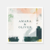 Farbenfrohe Abstrakte Hochzeit Napkins Serviette (Vorderseite)