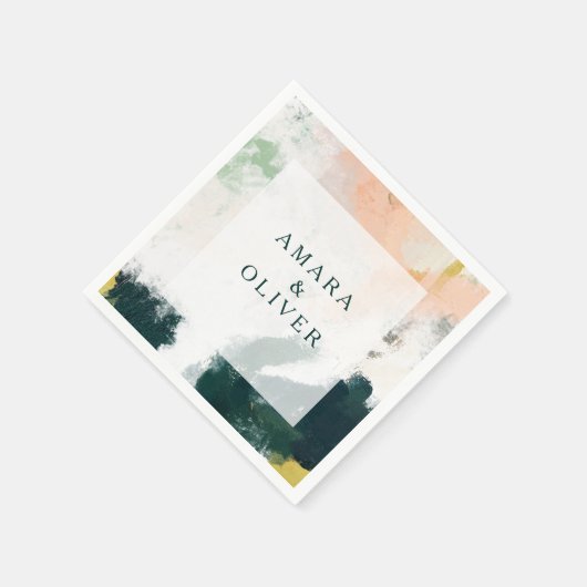 Farbenfrohe Abstrakte Hochzeit Napkins Serviette (Ecke)