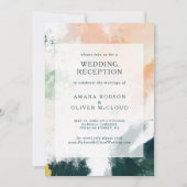 Farbenfrohe Abstrakte Hochzeitsempfehlung Einladung (Vorderseite)