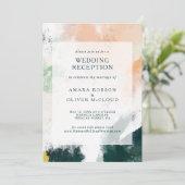 Farbenfrohe Abstrakte Hochzeitsempfehlung Einladung (Stehend Vorderseite)