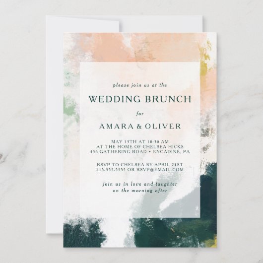 Farbenfrohe Abstrakte Hochzeitsfeier Einladung (Vorderseite)