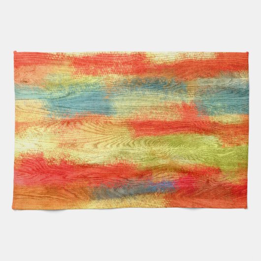 Farbenfrohe Abstrakte Holzkörner Handtuch (Horizontal)