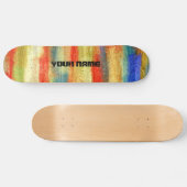 Farbenfrohe Abstrakte Holzkörner Skateboard (Horizontal)